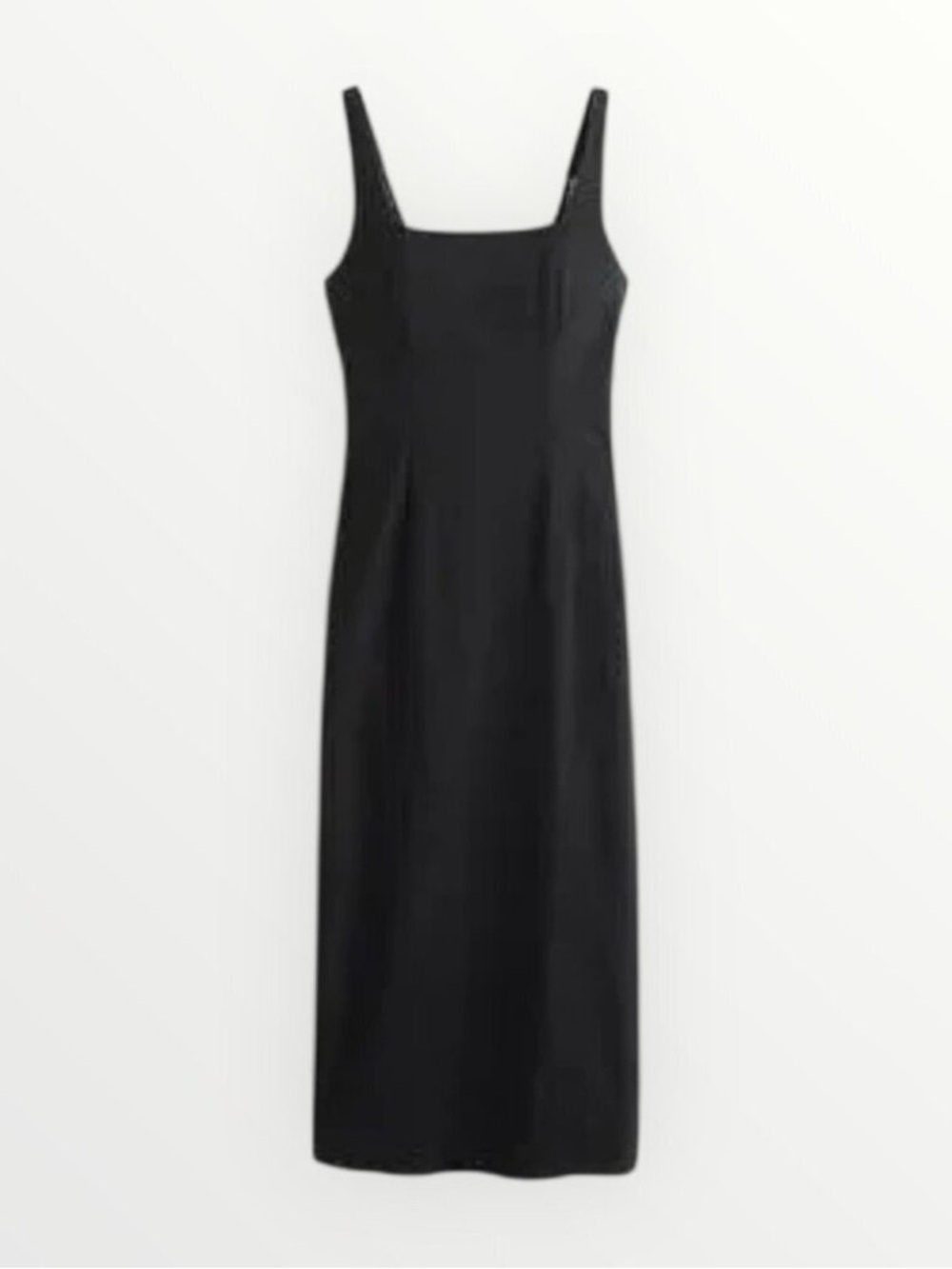 Abercrombie & Fitch Square Neck Column Midi Dress in Black